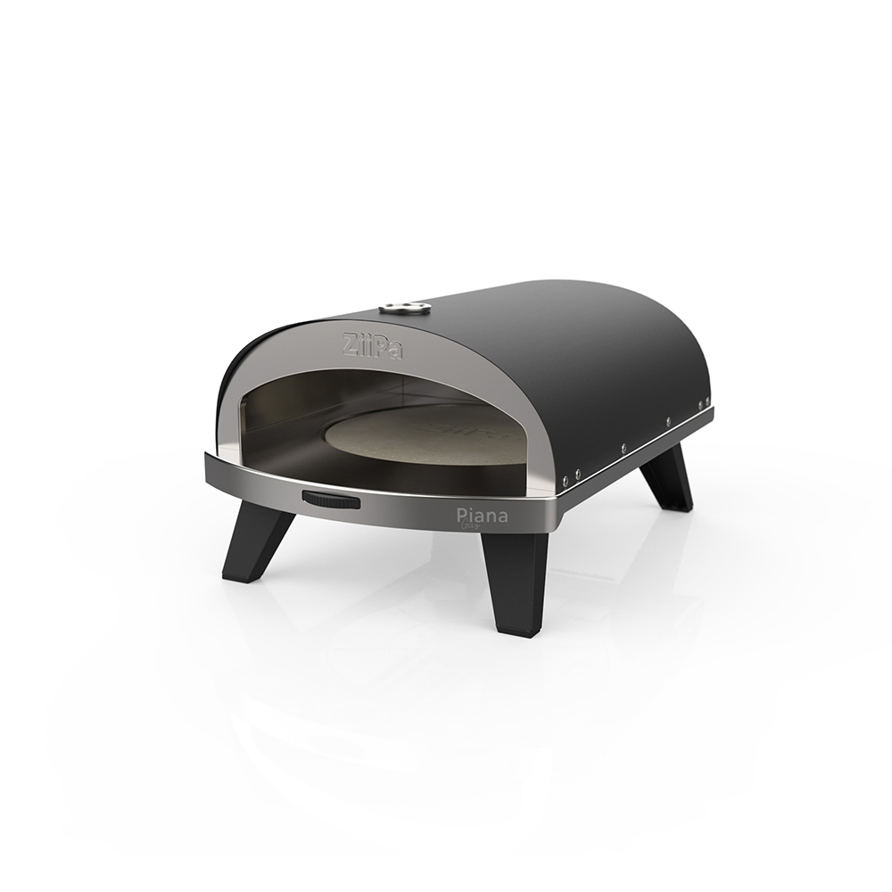 Ziipa Piana Gas Stainless Steel & Stone Pizza Oven Carbon Black - Lava.mt